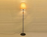 Торшер напольный (светильник) Мелодия Света абажур из ткани 220В Черный